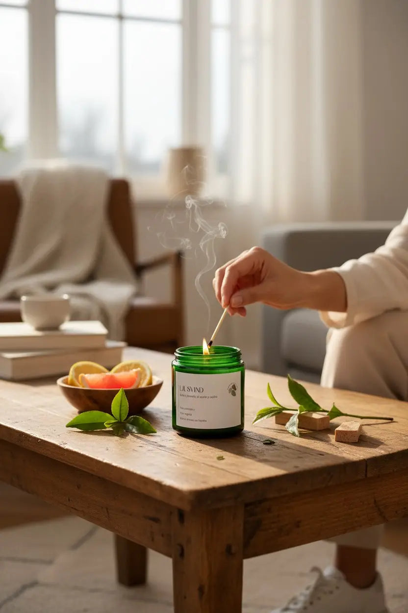 Ljusvind : vela aromática vegana con aroma fresco