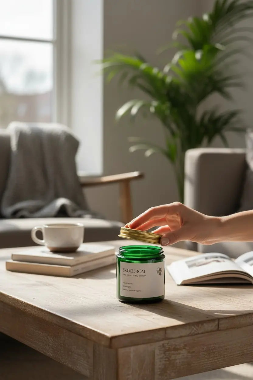 Skogdröm: vela aromática vegana con aroma relajante