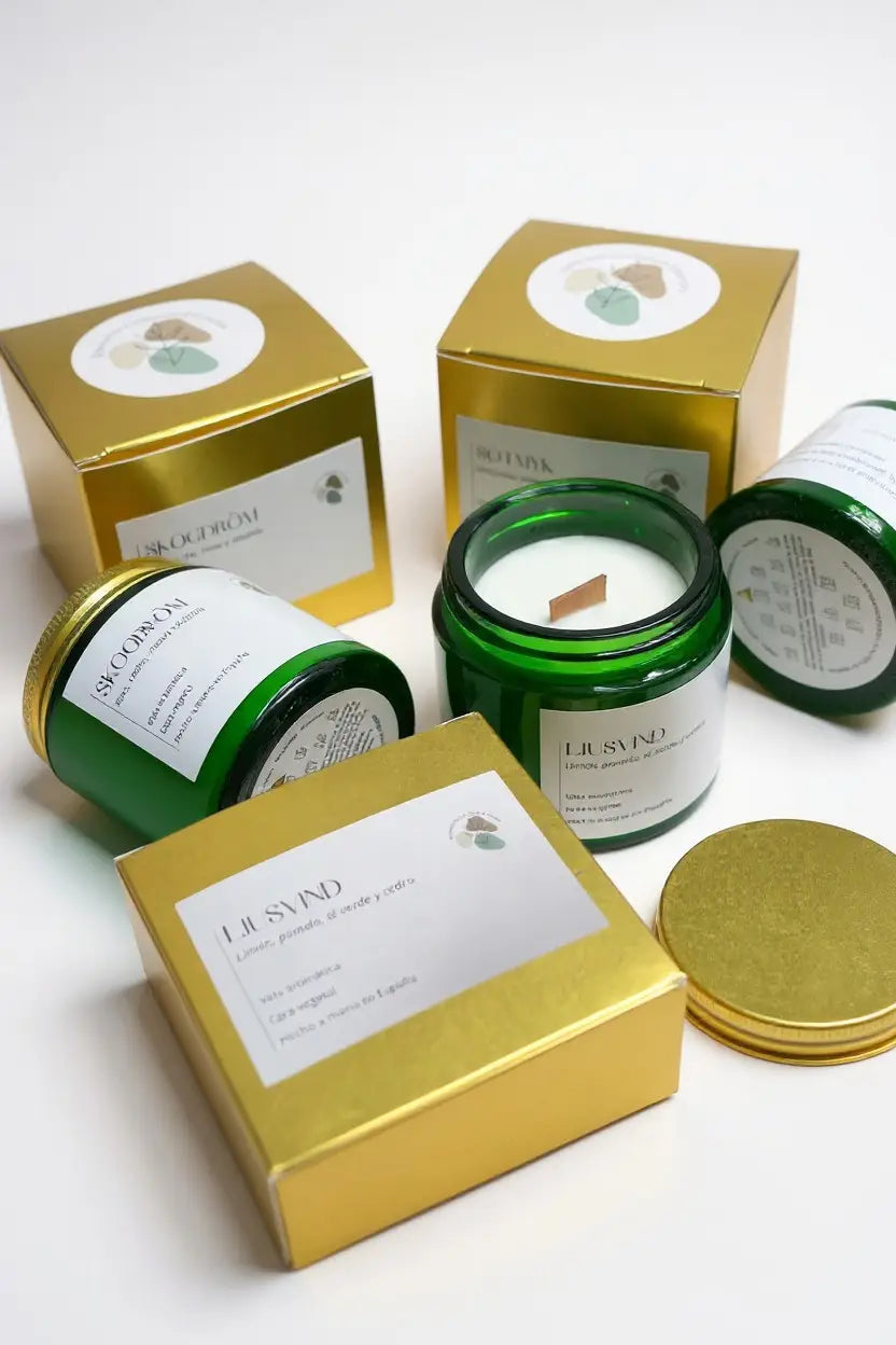 Pack 3 velas aromáticas veganas: Ljusvind, Søtmyk y Skogdröm