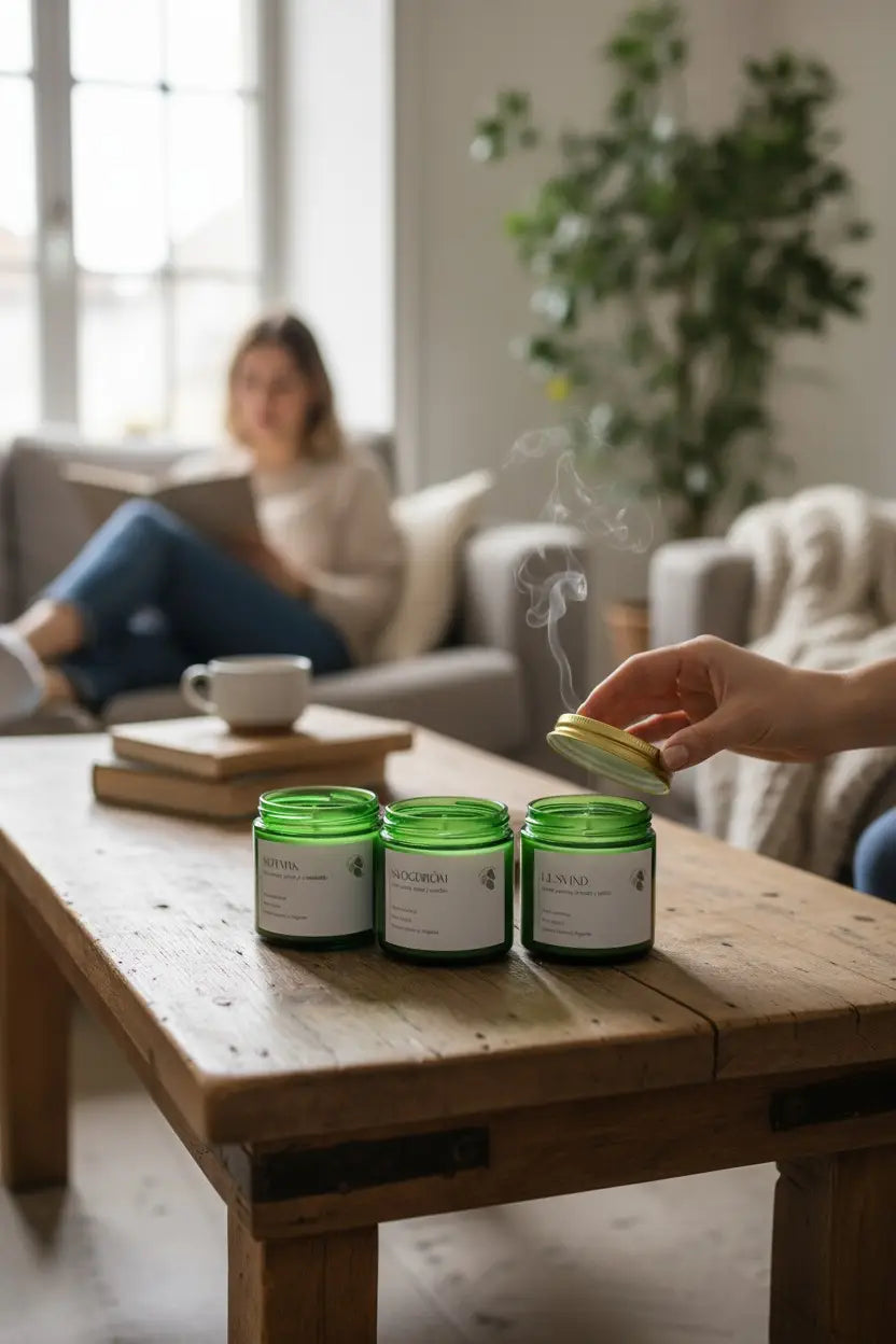 Pack 3 velas aromáticas veganas: Ljusvind, Søtmyk y Skogdröm