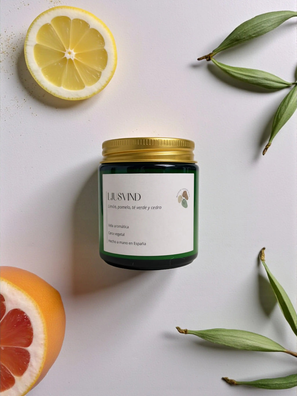 Ljusvind : vela aromática vegana con aroma fresco