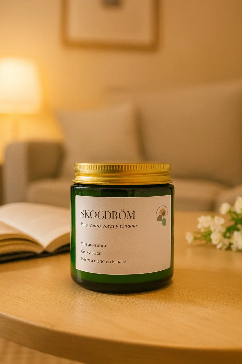 Skogdröm: vela aromática vegana con aroma relajante